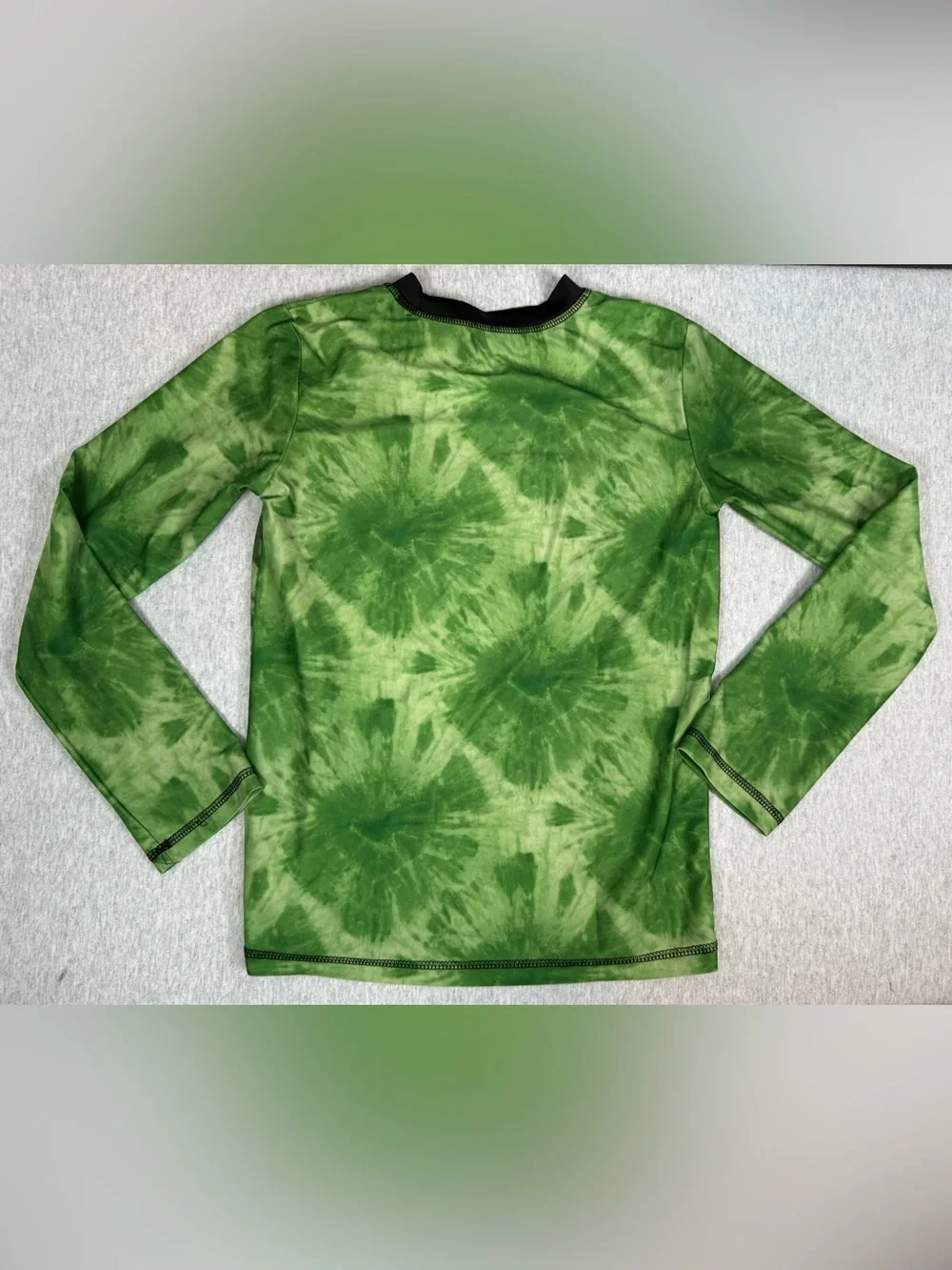 Minecraft Creeper Tie-Dye Rash Guard Shirt Green - Youth Medium (8/10)